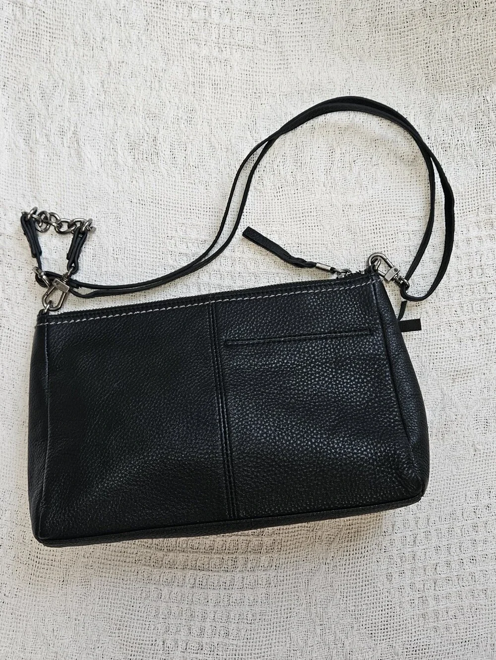 The Sak Ventura Crossbody Black Pebble Leather Silver Hardware